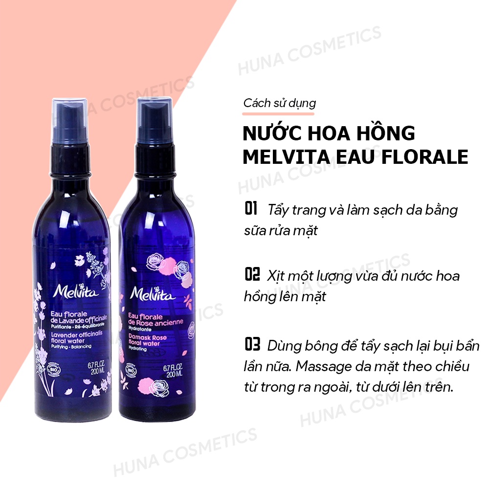 ( AUTH- PHÁP) Nước hoa hồng Melvita Eau Florale 200ml