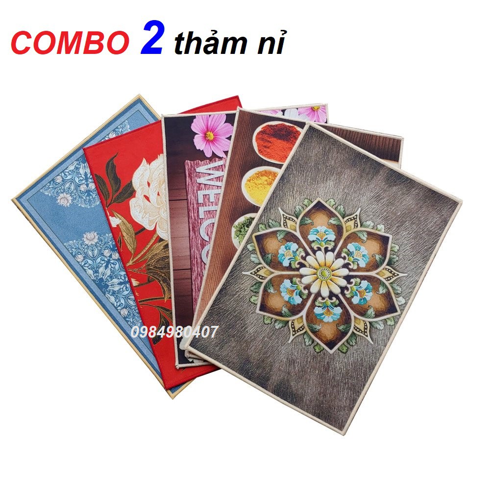 Combo 2 thảm nỉ 3D 40x60cm