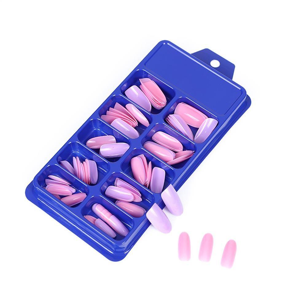 Bộ 100 Móng Tay Giả Bằng Acrylic Màu Kẹo Có Thể Tháo Rời Ốp