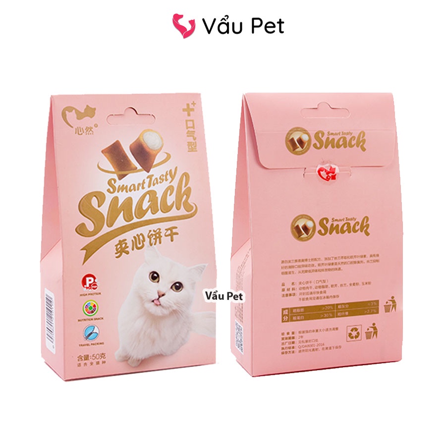 Bánh thưởng cho mèo Smart Tasty Snack 50g - Đồ ăn vặt cho mèo Vẩu Pet Shop