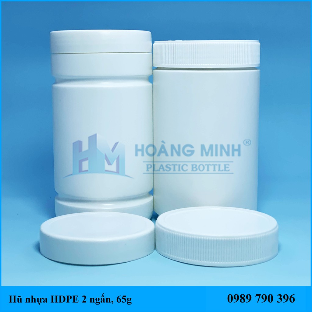 Hủ Nhựa 1000ml Nắp Vặn Thân Trắng Đục Nhựa HDPE - Đựng Bột Nậu Nành - Bột Nghệ - Bột Bắp