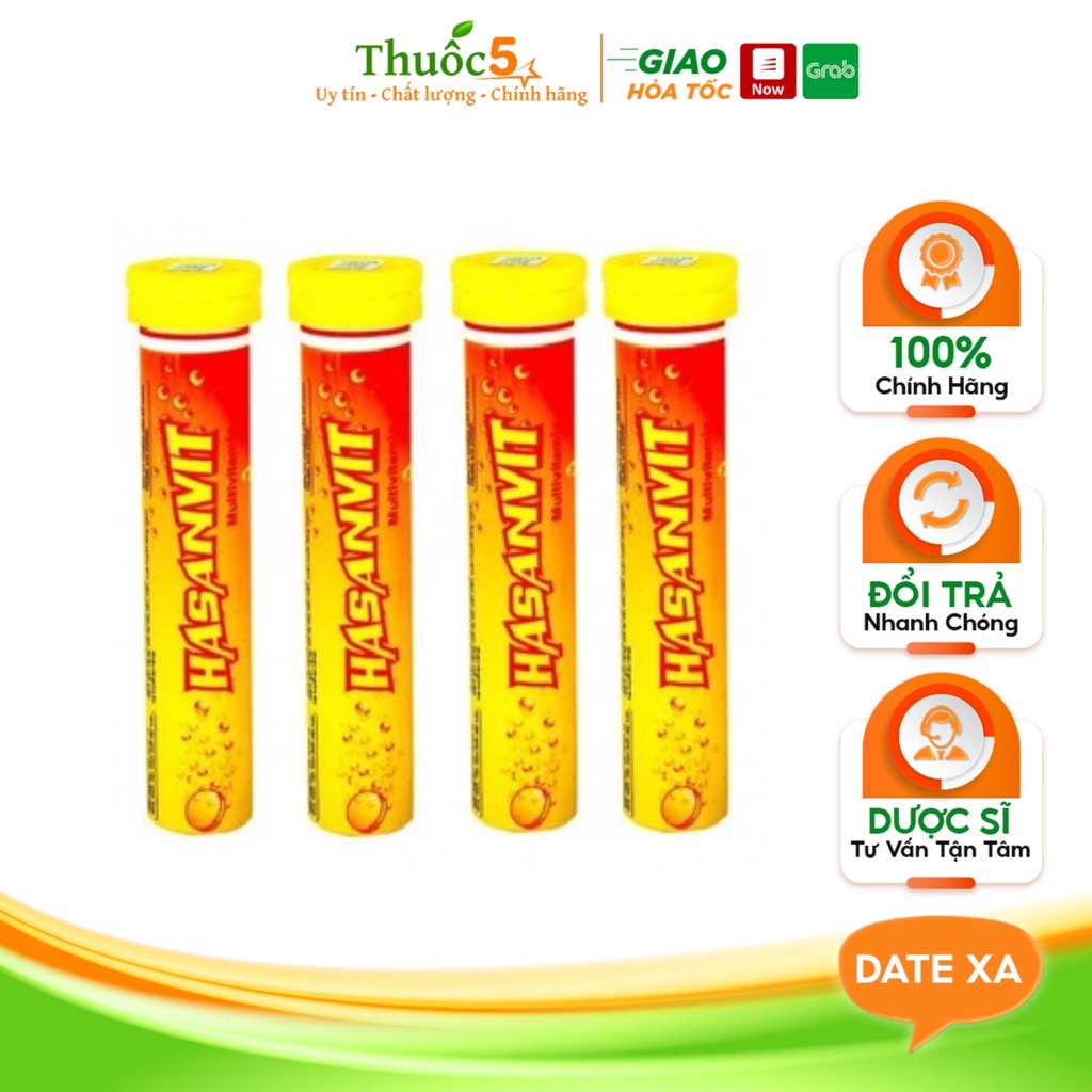 Viên sủi tăng đề kháng Muiti vitamin Hasanvit bổ sung vitamin Tuýp 20 viên