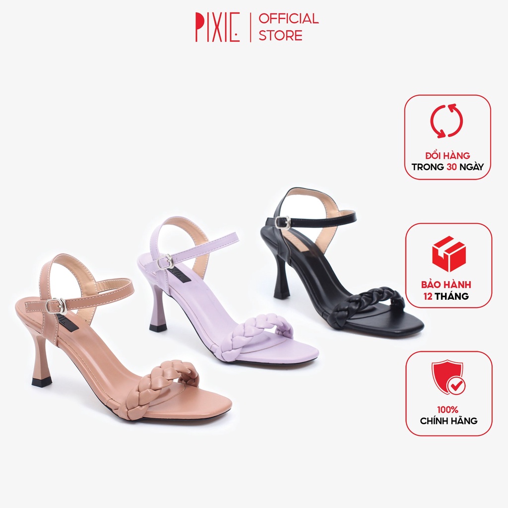 Sandal Cao Gót 7cm Gót Nhọn Quai Thắt Bím Pixie X580