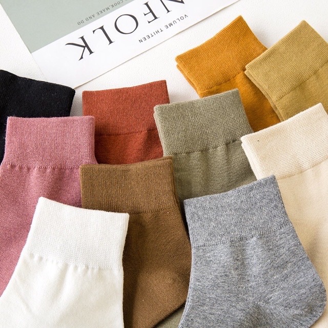 Sét 10 Đôi Tất Cotton Muối Tiêu Cổ Ngắn