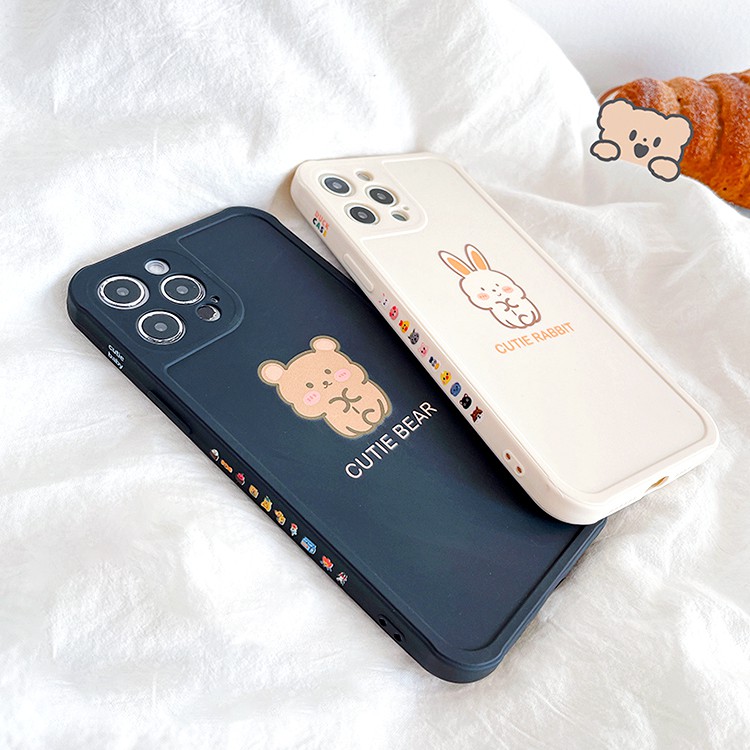 Ốp lưng iphone Cutie Bear cạnh vuông in hình viền 5/5s/6/6plus/6s/6splus/7/7plus/8/8plus/x/xs/11/12/pro/max/plus/promax | BigBuy360 - bigbuy360.vn