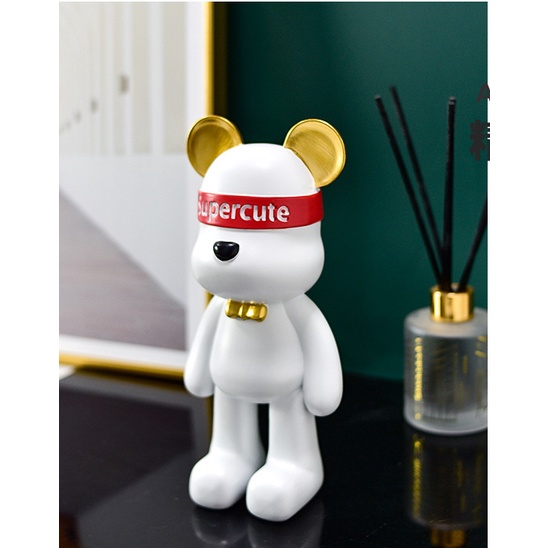 Tượng gấu trang trí, tượng trưng bày phong cách hiện đại, phù hợp nhiều không gian, size 23cm