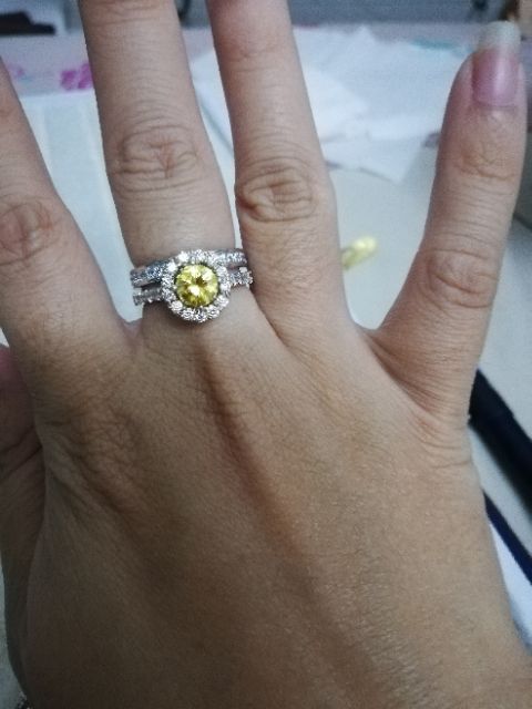 Nhẫn bạc topaz vàng chanh