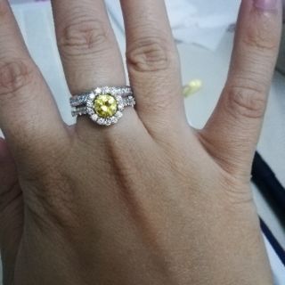 Nhẫn bạc topaz vàng chanh