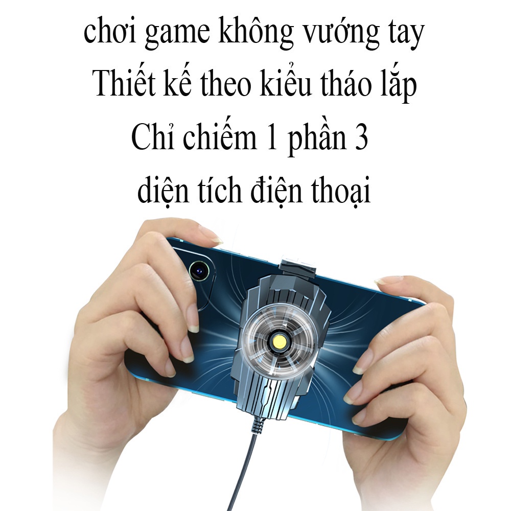 Quạt tản nhiệt điện thoại Quạt Memo DL05 Tản Nhiệt Gaming DL05 Siêu Lạnh, Hiển Thị Nhiệt Độ, LED RGB Kẹp Thu Vào 2 Chiều