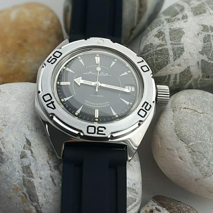 Đồng hồ nam Vostok máy cơ tự động Automatic, size mặt 40, chống nước tốt 20 ATM. Đồng hồ Nga Vostok Amphibia 670923