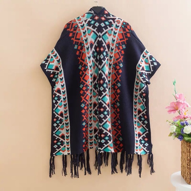 Khăn choàng len hoạ tiết thổ cẩm du lịch - Khanturban.vn