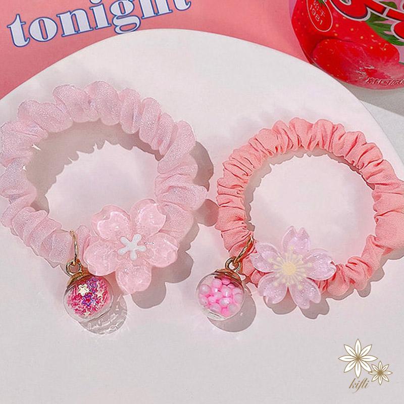 Dây Cột Tóc Cao Su Đính Hoa Nhỏ Xinh Thời Trang Mùa Hè Cho Bạn Gái