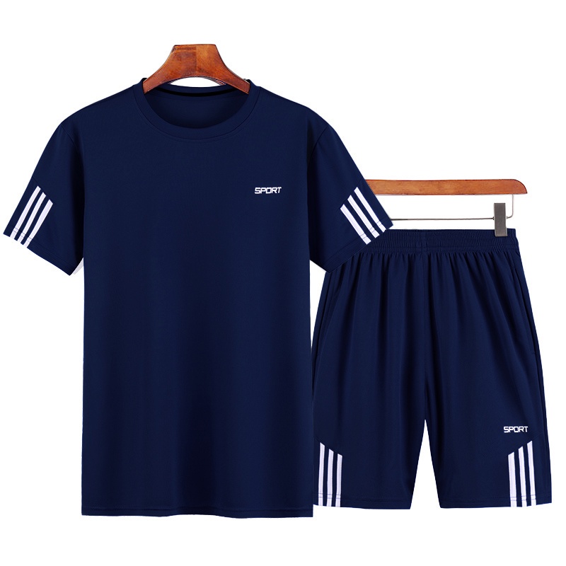 Bộ thể thao nam cộc tay chính hãng cao cấp in chữ sport J