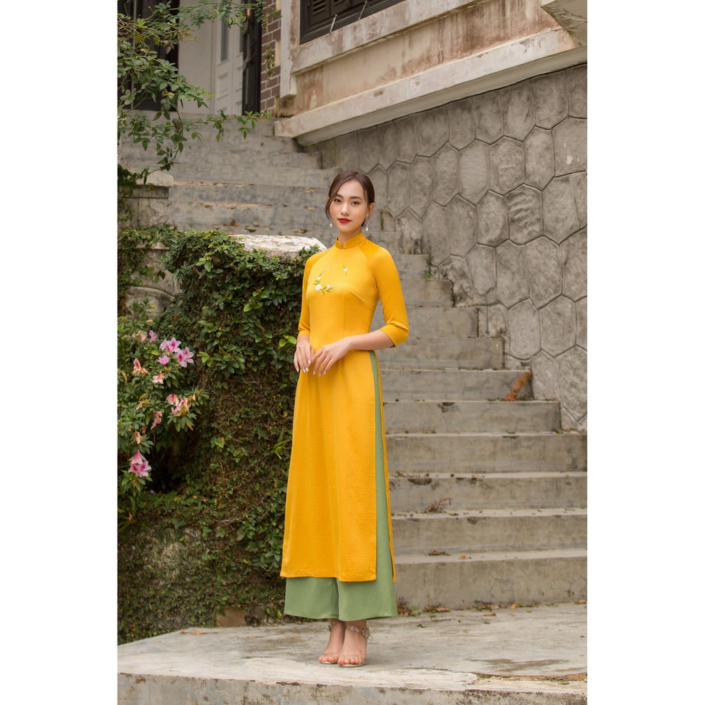 Jenny Le - Áo dài lụa thêu tay An Yên JL149