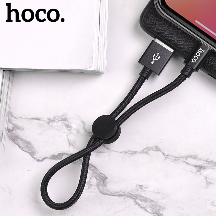 Dây sạc IP Hoco X35 2.4A hỗ trợ truyền dữ liệu, bọc dù bền chắc dài 25 cm