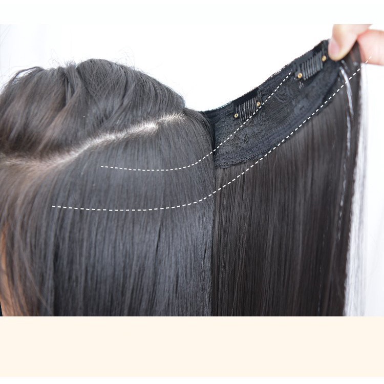 Kẹp tóc giả nữ Movamo 6 phím tóc thẳng dài mềm mượt tự nhiên TG20