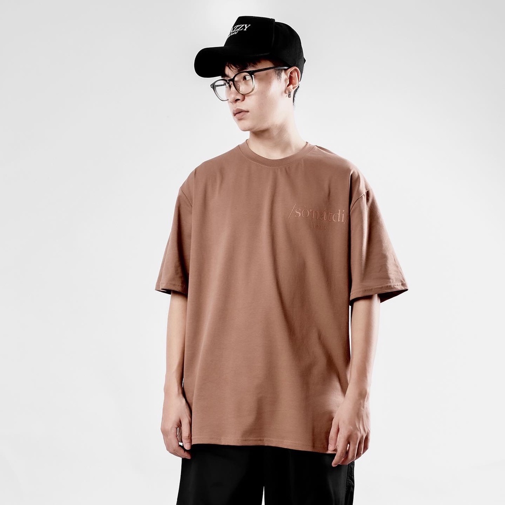 Áo Thun Nam Cổ Tròn Vải Cotton Dày Dặn Tay Ngắn Snazzy Nâu Đá