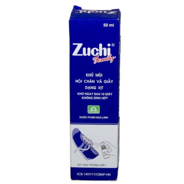 Zuchi family xịt khử mùi hôi chân và giày 50ml