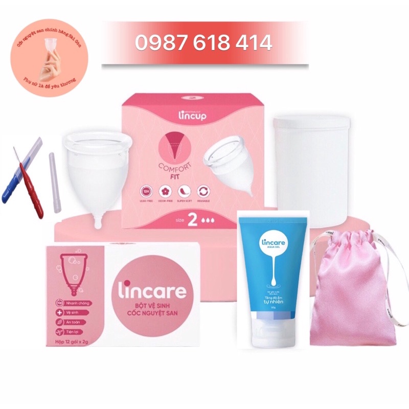 (COMBO SIÊU TIẾT KIỆM) Bộ Cốc nguyệt san Lincup đủ size, nhập khẩu chính hãng từ của Mỹ