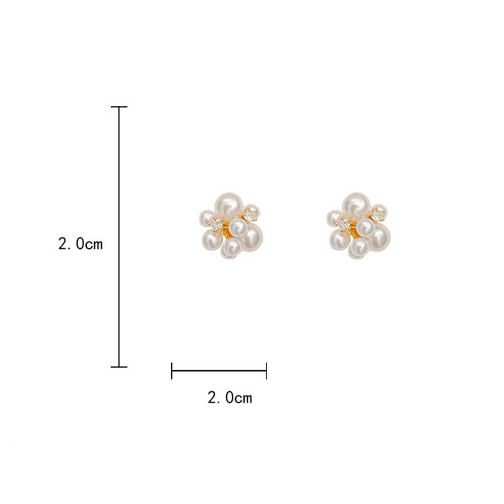 Khuyên tai hình pháo hoa đính ngọc trai giả màu trơn thời trang Hàn Quốc cho nữ