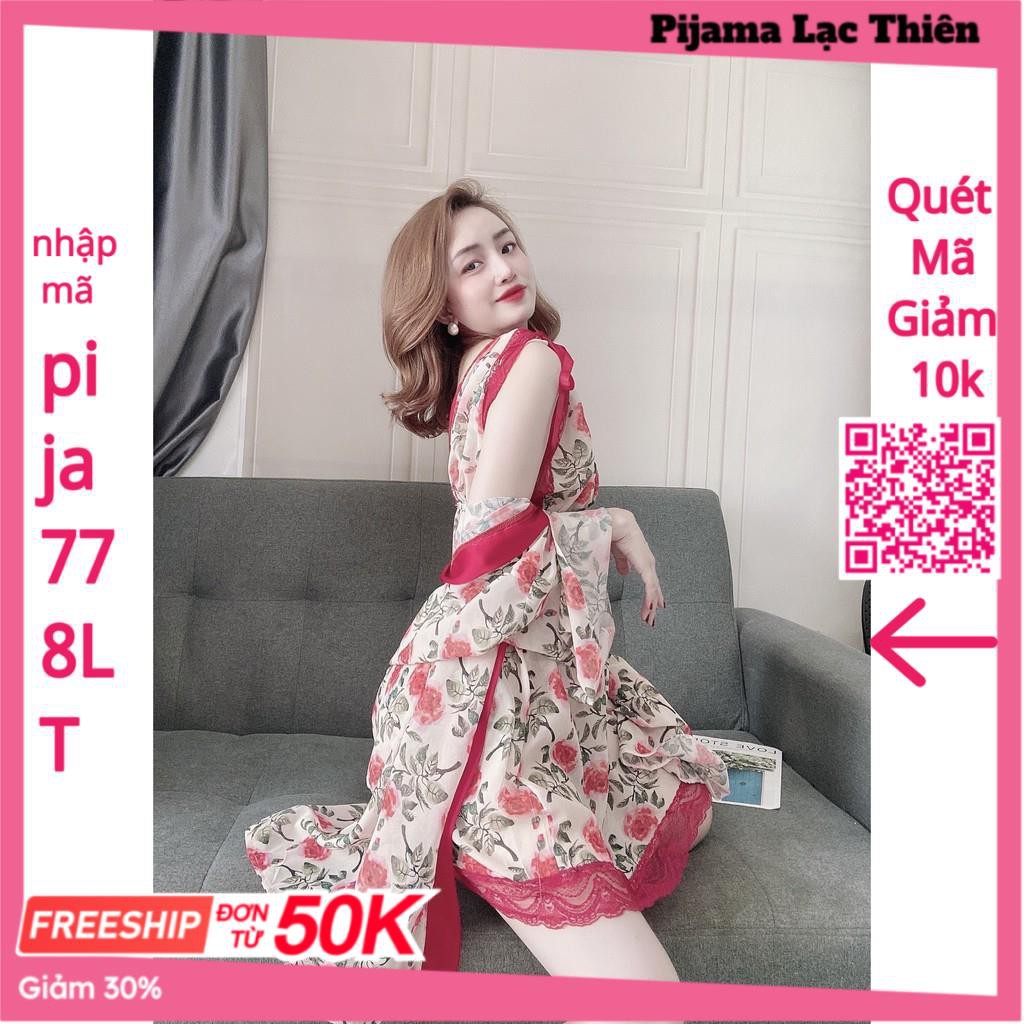 Váy Ngủ Xuyên Thấu Nữ, Set Đồ Ngủ Sexy 3 Món ( Váy Ngủ, Áo Choàng Kèm Quần ) , Đầm Ngủ Mặc Nhà Bigsize Chất Voan Tơ. | BigBuy360 - bigbuy360.vn