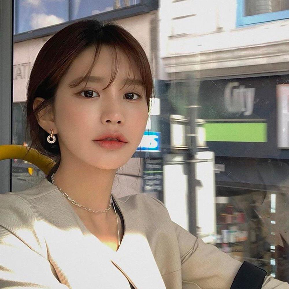 JARRED Bông Tai Mạ Bạc 925 Hình Tròn Chống Dị Ứng Thời Trang Dành Cho Nữ