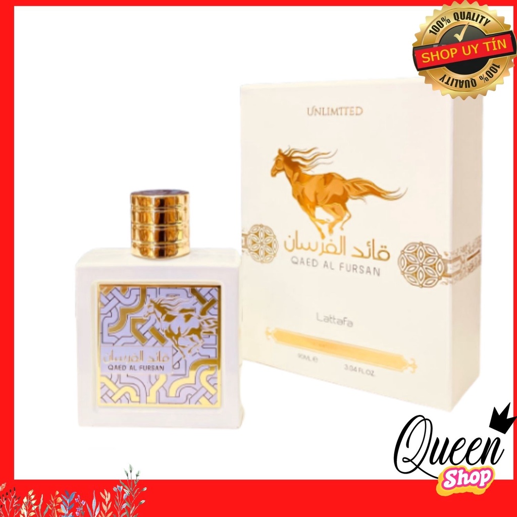 Nước hoa Dubai Lattafa Qaed Al Fursan Unlimited 100ml EDP cho Nữ- Phiên bản màu trắng Tinh khôi
