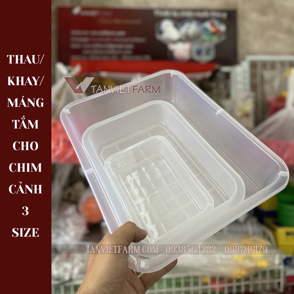 Thau  tắm chim bằng nhựa cho vẹt, bồ câu, chim cảnh