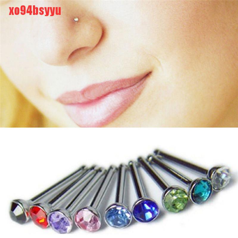 36 Khuyên Mũi Thép Không Gỉ Đính Đá Thời Trang