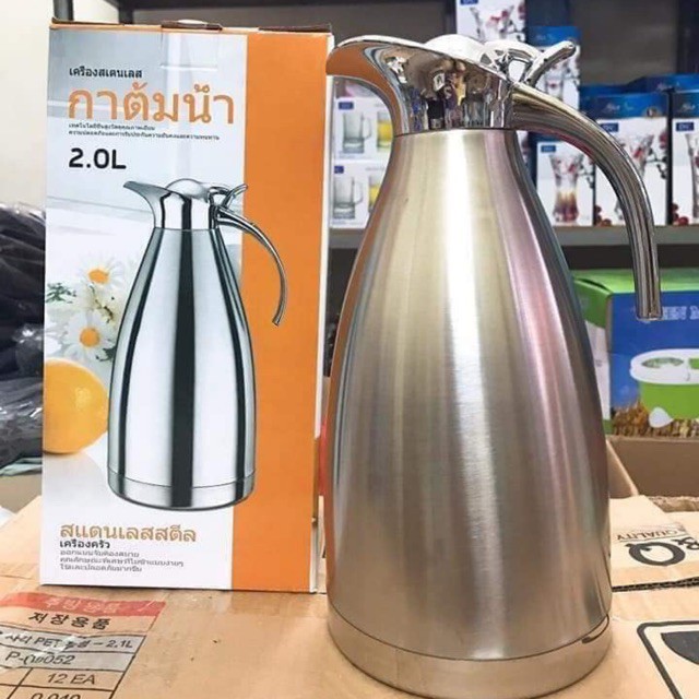 Bình pha trà, pha cà phê đựng nước 2 lít inox cao cấp  - Bình giữ nhiệt nước uống