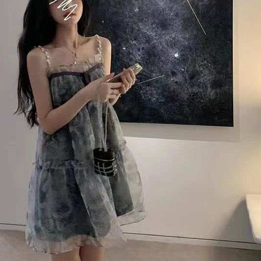 2022 Hoa Hồng Organza Mềm Mại Đầm Hai Dây Dành Cho Nữ