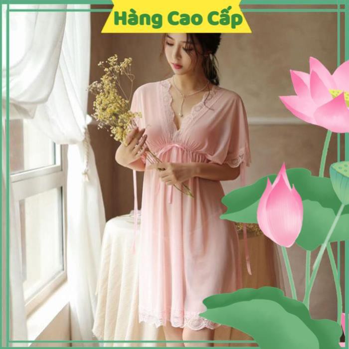 Váy Ngủ Sexy Gợi Cảm  Váy Ngủ Ren Sexy Bẹt Vai Mặc Hai Kiểu Đồ Ngủ Big Size Voan Thun Với Màu Hồng Dễ Thương | BigBuy360 - bigbuy360.vn