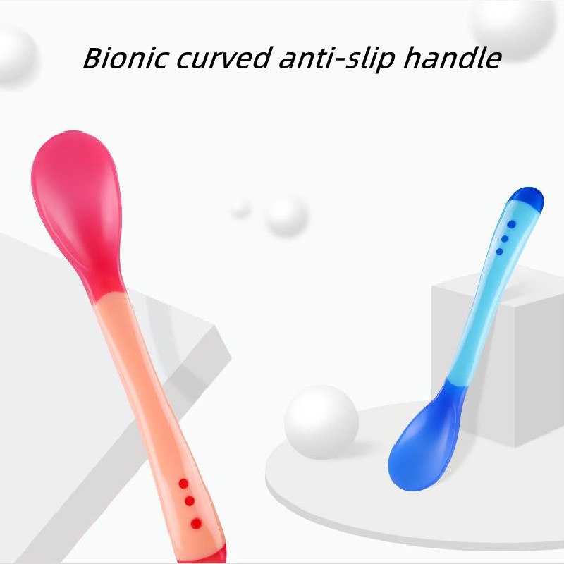 3 màu sắc dễ thương Nhiệt kế cho bé Muỗng nhựa