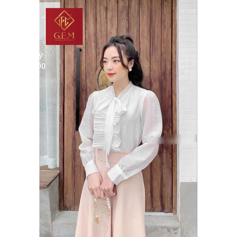[Bán BUÔN&amp;LẺ] G06 Áo sơ mi nữ chất tơ xước, hàng thiết kế đi học hay công sở đều hợp thời trang GEM.VN