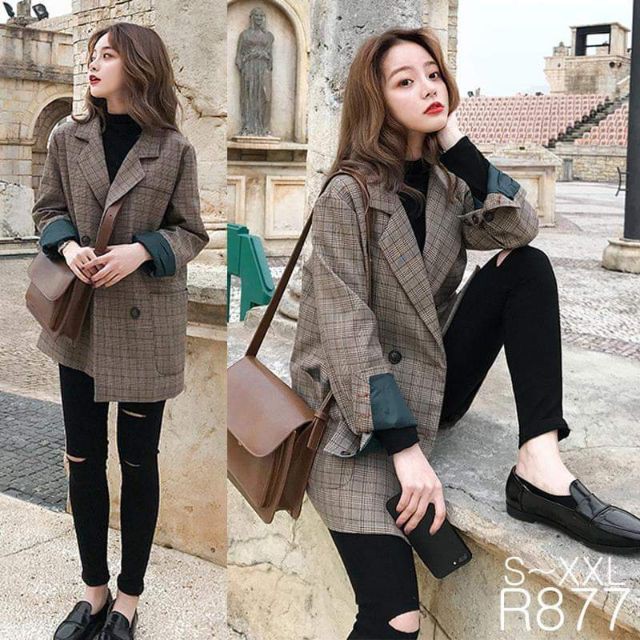 ÁO KHOÁC BLAZER KẺ SỌC ÁO VEST HÀNG LUÔN CÓ SẮN