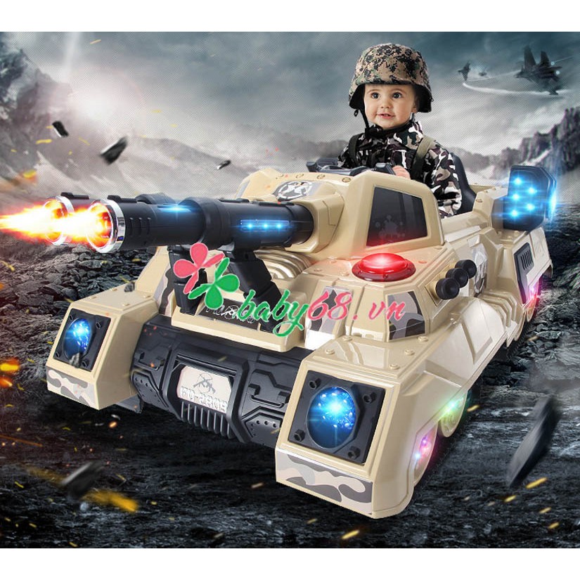 Xe tăng điện trẻ em FD-2809 dáng xe quân sự cực ngầu