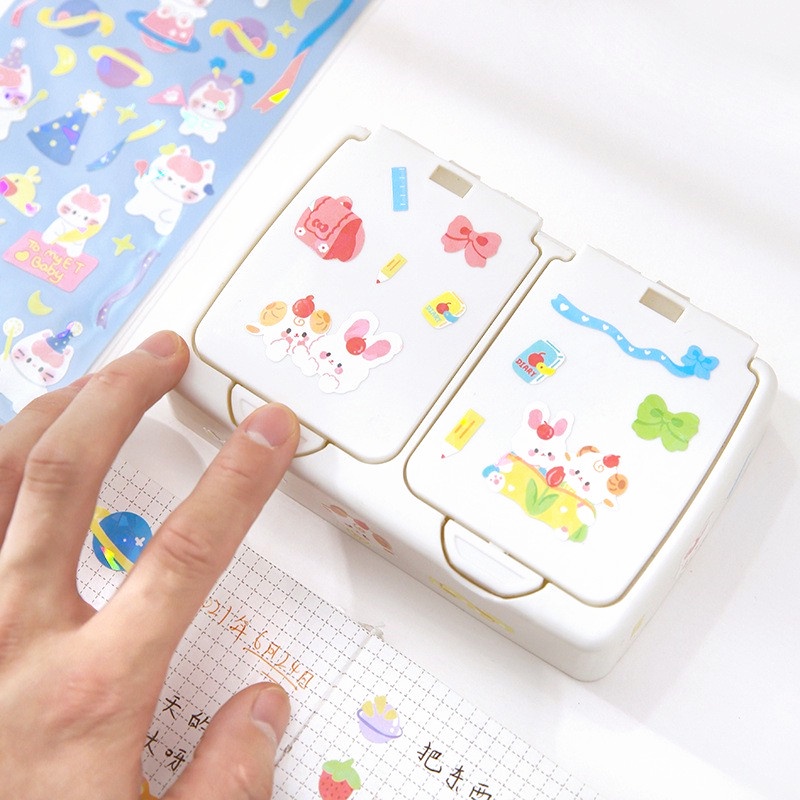 Sticker PVC Laser Dán Trang Trí Nhật Ký DIY Hình Trà Sữa Dễ Thương