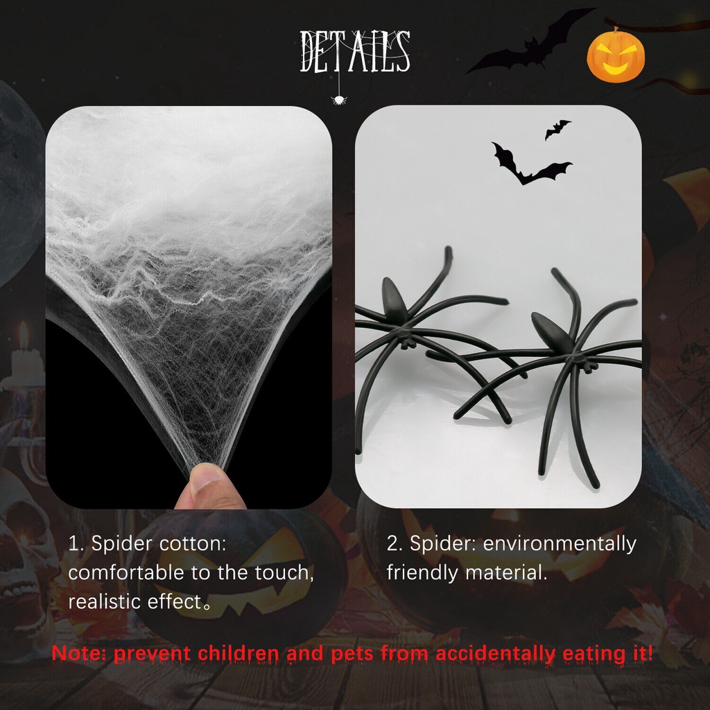 Mạng Nhện Giả 30 Nhện Trang Trí Halloween