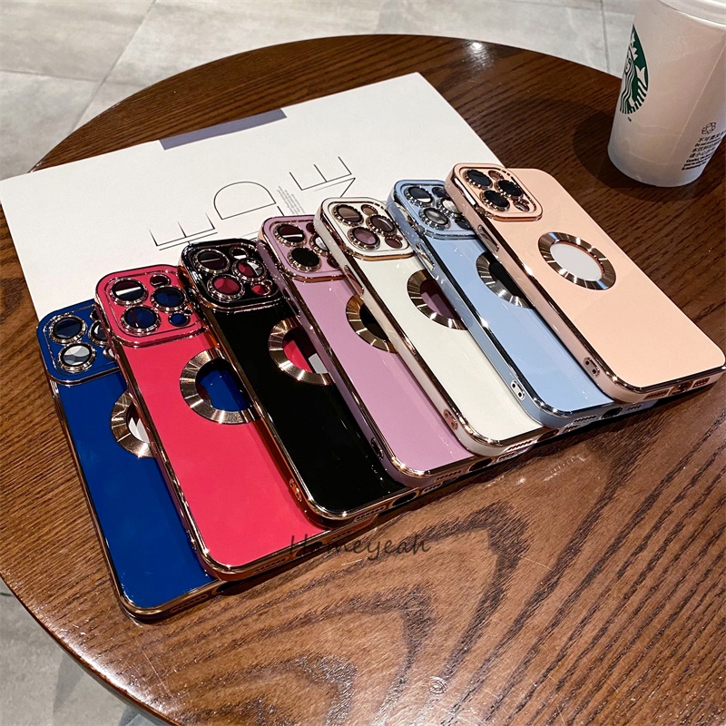 Ốp Điện Thoại Silicon Mềm Chống Sốc Mạ Viền Camera Cho iPhone 11 13 Pro Max 12 mini