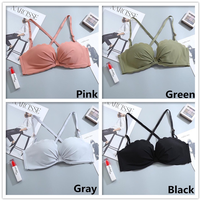 Áo lót nâng ngực nửa cup không đường may không dây cỡ 32-38AB màu sắc gợi cảm cho nữ