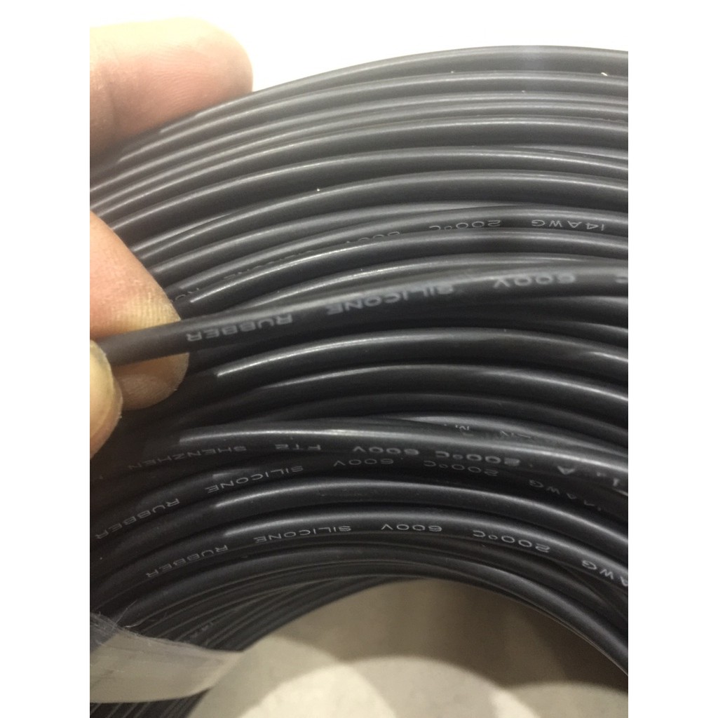 Dây điện mền Silicon 14AWG chịu nhiệt 200C UL3135 14AWG 41/0.254 TC OD: 3.50±0.15mm (mét)