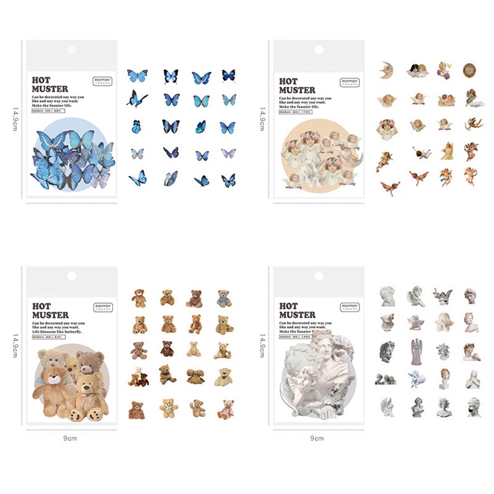 Set 40 miếng dán trang trí nhiều màu họa tiết