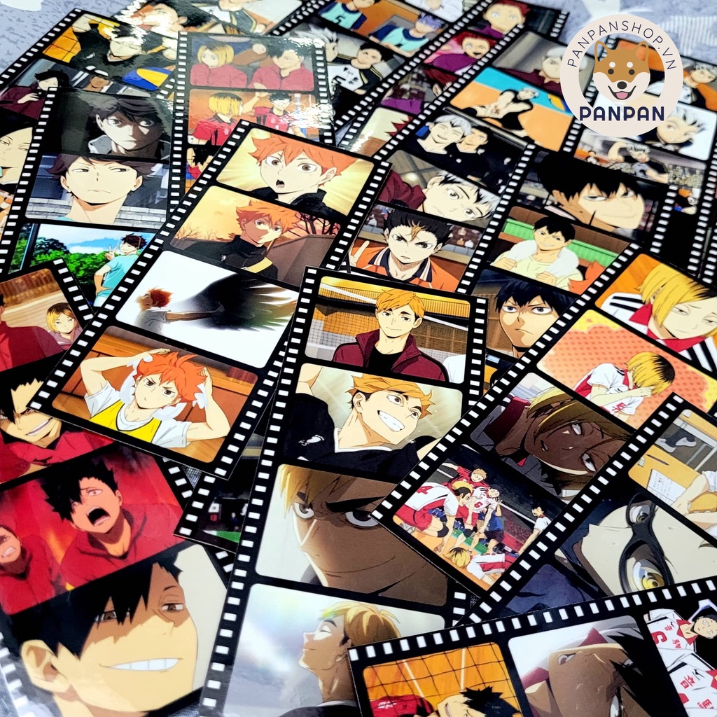Bookmark Filmstrip ép nhựa Haikyuu! - kẹp sách film strip card nhựa anime Chàng khổng lồ tí hon