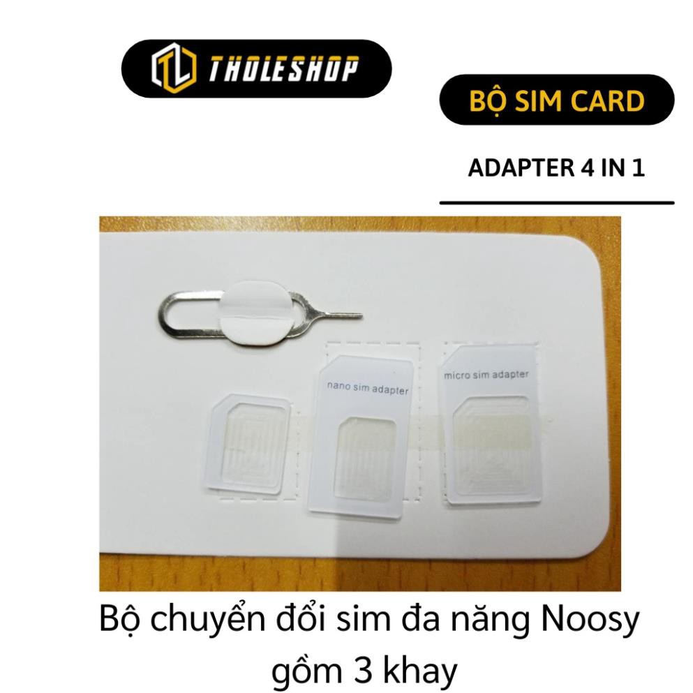 Bộ SIM Card Adapter 4 trong 1 Nano Micro SIM Adapter, dễ dàng tháo lắp khe sim 5652