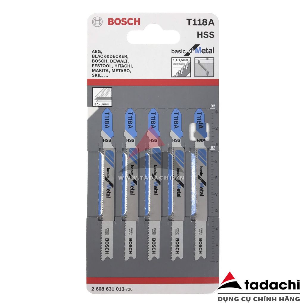 Lưỡi cưa lọng cắt kim loại T118A Bosch 2608631013 (01 lưỡi) | Tadachi