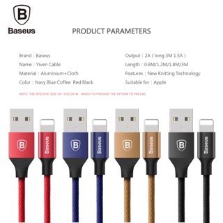 Cáp sạc nhanh iphone/sam sung dài 1.8m-3m-hãng baseus-bh 6 tháng