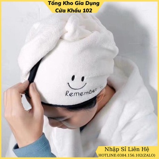 Khăn Quấn Ủ Tóc Lau Khô Siêu Tốc - Khăn Quấn Lau Khô Tóc Có Nút Cài