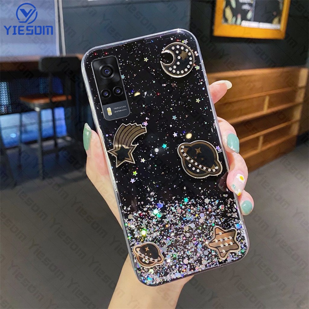 Ốp Điện Thoại Silicon Trong Suốt Lấp Lánh Sang Trọng Vivo Y51 2020 Y31 2021 Y51A Y53S Y50 Y30 Y30i Y19 Y5S Y95 Y93 Y91 Y91C Y1S Y85 V9 Y71 Y73 Y79 Y67 V5