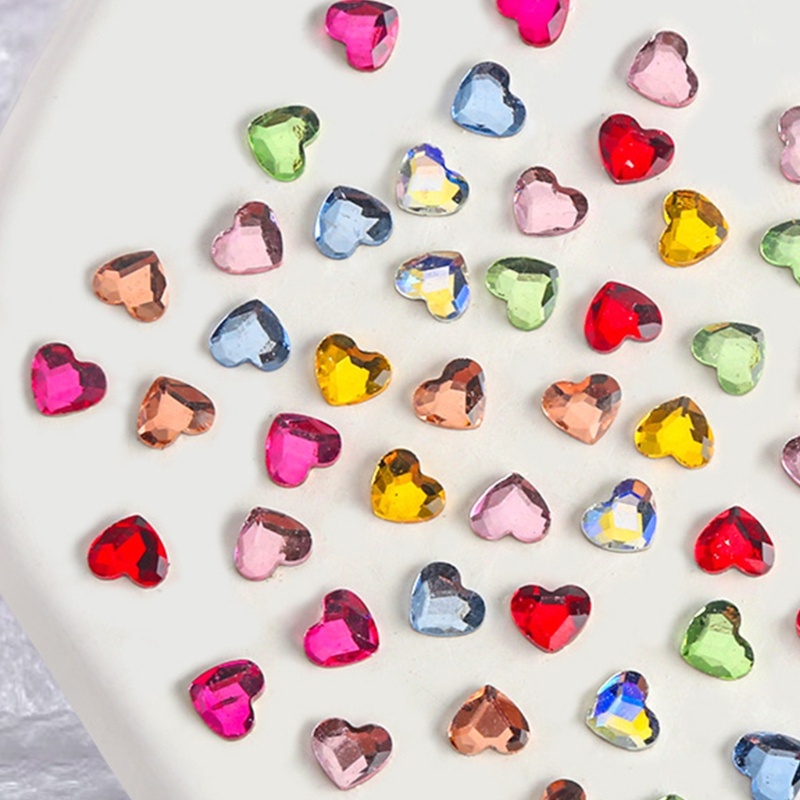 Bộ 50 Đá Pha Lê Nhiều Hình Dạng Dùng Trang Trí Móng Tay Lưng Phẳng