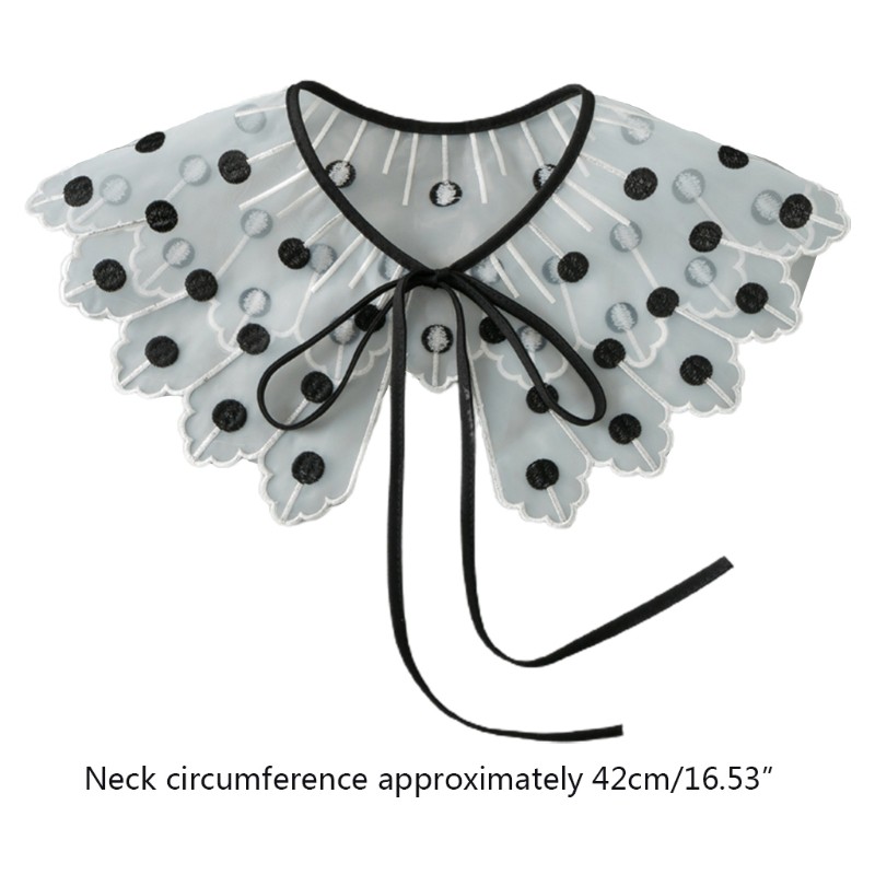 Cổ áo sơ mi giả họa tiết thêu thời trang thanh lịch cho nữ